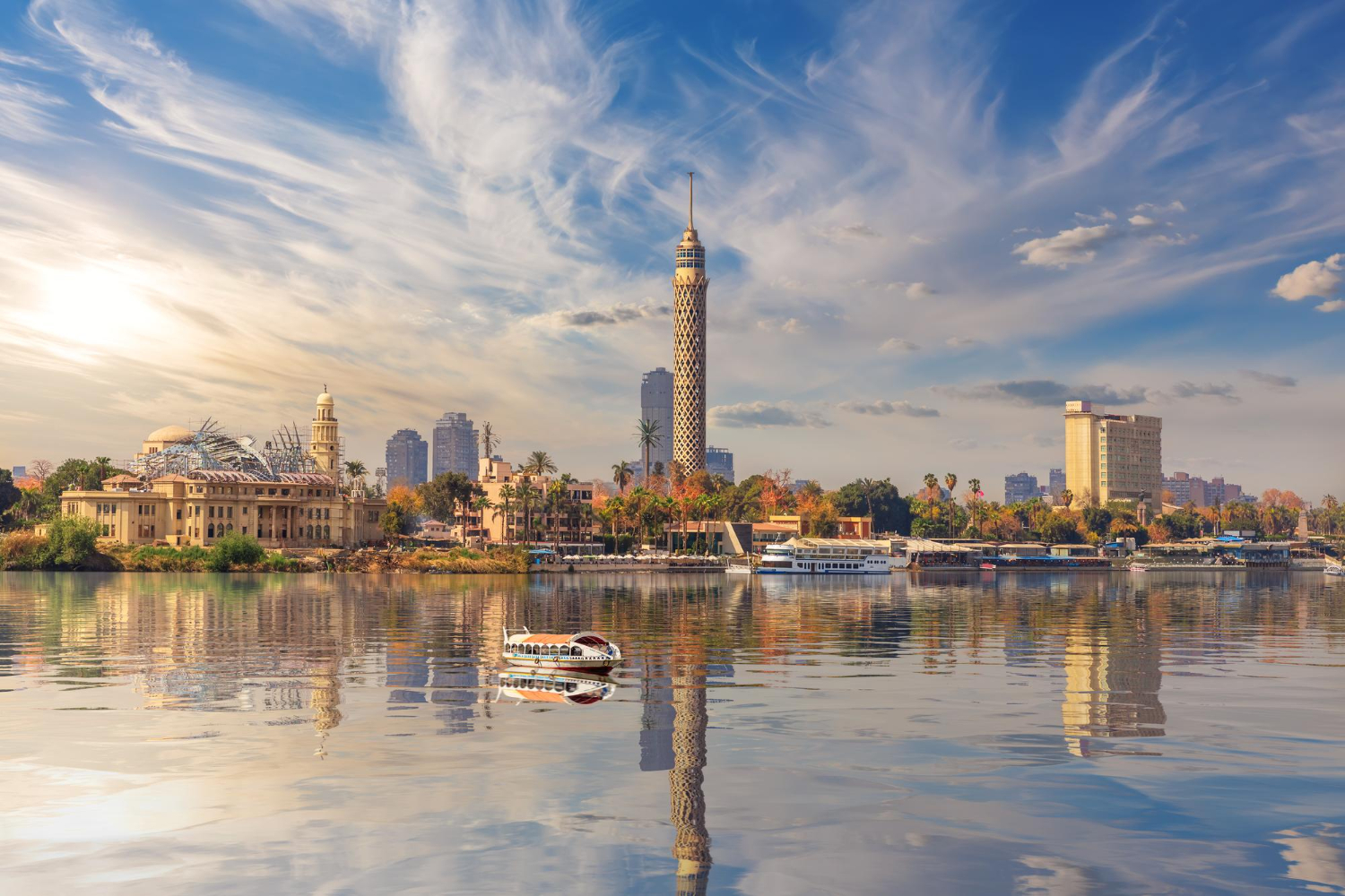 TV Tower and Cairo downtown on the Nile Egypt